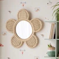 Fleur espejo redondo de pared con forma de flor de ratán natural 20 % de descuento Fleur espejo redondo de pared con forma de flor de ratán natural 20 % de descuento