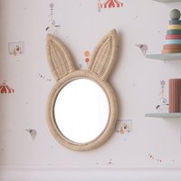 Lapin espejo redondo de pared con forma de conejo de ratán natural 20 % de descuento Lapin espejo redondo de pared con forma de conejo de ratán natural 20 % de descuento