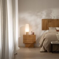 Nolan mesita de noche de madera maciza de mango 20 % de descuento Nolan mesita de noche de madera maciza de mango 20 % de descuento