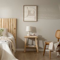 Nusa mesita de noche de madera maciza de teca 18 % de descuento Nusa mesita de noche de madera maciza de teca 18 % de descuento