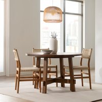 Nevile mesa de comedor redonda de madera maciza de araucaria 18 % de descuento Nevile mesa de comedor redonda de madera maciza de araucaria 18 % de descuento