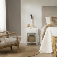 Niza mesita de noche lacada en blanco 18 % de descuento Niza mesita de noche lacada en blanco 18 % de descuento