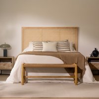 Koara cabecero madera maciza de mango y de ratán para cama de 150 y 160 20 % de descuento Koara cabecero madera maciza de mango y de ratán para cama de 150 y 160 20 % de descuento