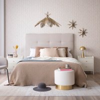 Conjunto maira cabecero tapizado beige para cama de 150/160 y 2 berna mesitas de noche 20 % de descuento Conjunto maira cabecero tapizado beige para cama de 150/160 y 2 berna mesitas de noche 20 % de descuento