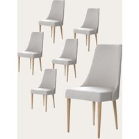 Pack 6 sillas elisa tapizada beige 25 % de descuento Pack 6 sillas elisa tapizada beige 25 % de descuento