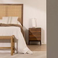 Nora mesita de noche de madera maciza mango y metal 10 % de descuento Nora mesita de noche de madera maciza mango y metal 10 % de descuento