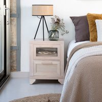 Nora mesita de noche de madera 10 % de descuento Nora mesita de noche de madera 10 % de descuento