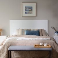 Banak 20% Rabatt auf Sisal Kopfteil aus weißem Holz für 150 und 160 cm Betten