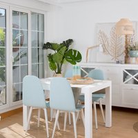 Gael mesa de comedor extensible rectangular 120/170 de madera lacada en blanco 50 % de descuento Gael mesa de comedor extensible rectangular 120/170 de madera lacada en blanco 50 % de descuento