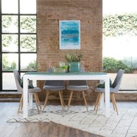 Gael mesa de comedor extensible rectangular 160/210 de madera lacada en blanco 67 % de descuento Gael mesa de comedor extensible rectangular 160/210 de madera lacada en blanco 67 % de descuento