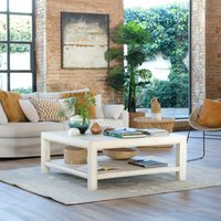 Soho mesa de centro de madera maciza de araucaria cuadrada en color blanco decay 30 % de descuento Soho mesa de centro de madera maciza de araucaria cuadrada en color blanco decay 30 % de descuento