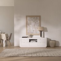 Sisal mueble tv de madera lacado en blanco 160 cm 25 % de descuento Sisal mueble tv de madera lacado en blanco 160 cm 25 % de descuento