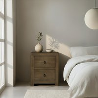 Tiber mesita de noche de madera maciza de araucaria 18 % de descuento Tiber mesita de noche de madera maciza de araucaria 18 % de descuento