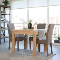 Blay mesa de comedor extensible cuadrada 90/180 de madera maciza de mindi color natural 40 % de descuento Blay mesa de comedor extensible cuadrada 90/180 de madera maciza de mindi color natural 40 % de descuento