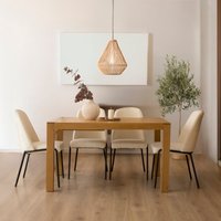 Gael mesa de comedor extensible rectangular 160/210 de madera maciza de roble 15 % de descuento Gael mesa de comedor extensible rectangular 160/210 de madera maciza de roble 15 % de descuento