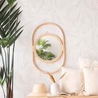 Banak 15% Rabatt auf den runden Wandspiegel aus NaturRattan von Dinha