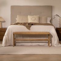 Loung banco descalzador de madera y ratán Loung banco descalzador de madera y ratán