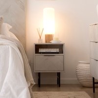 Banak 29% Rabatt Enzo Nachttisch aus massivem Araukarienholz in Wildweiß