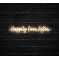 Happily Ever After Neon Sign, Acrylic + Neon Strip