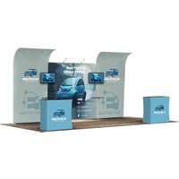 20ft Inline Trade Show Booth - Modular Setup with Monitor Mounts