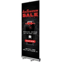 Customizable Personalized Halloween Roll Up Banner Stands - Design Your Own Light Weight And Easy Set-Up Banner Stands