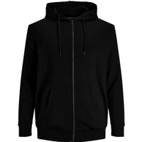 Hooded zip sweatshirt large size Jack & Jones Basic Noir