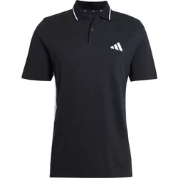 Adidas Homme Essential Three Stripes Pique Polo Shirt, Black/White, Xs