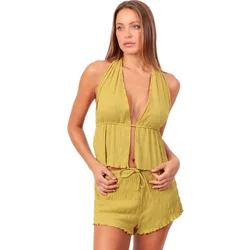 Women's Shorts And Top Set Admas Halter Style