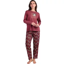 Long Sleeve Top And Trouser Pyjama For Women Admas Minnie Mouse Disney