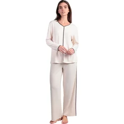 Women's Long Sleeve Top And Long Trousers Pyjama Admas Elegant At Home