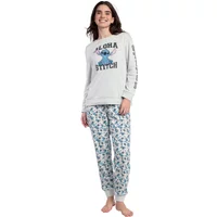 Long Sleeve Top and Trouser Pyjama for Women Admas Aloha Stitch Disney