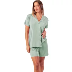 Short Sleeve Pajama Top And Shorts Women Admas Classic Summer