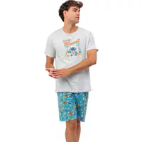 Womenโs T-shirt and Shorts Pyjama Admas Stitch Beach Disney