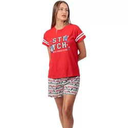Women’S T-Shirt And Shorts Pyjama Admas Stitch University Disney