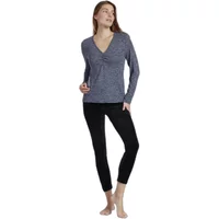 Long Sleeve Knot Top for Women Admas