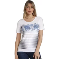 Striped floral women's T-shirt Admas