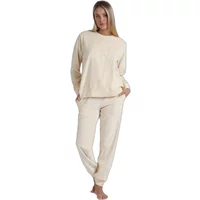 Damen Pyjama aus Doppelvelours mit langen Ärmeln Admas Soft