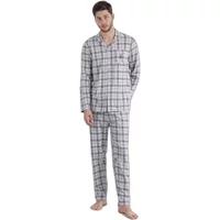 Open pyjama with long sleeves Admas Classic Garnet Style