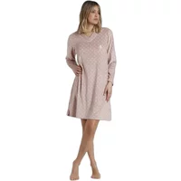 Velvet long-sleeved nightie for women Admas Classic Pico Dots Lace
