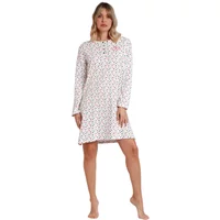 Long sleeve nightie with button placket for women Admas Star