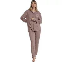 Langärmliger offener Pyjama für Frauen Admas Classic Soft Sleep