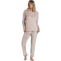 Womens long sleeve V-neck velvet pyjama Admas Classic Pico Dots Lace
