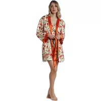 Long-sleeved women's robe Admas Garden Passion Fruits