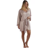 Long sleeve polka dot lace dressing gown for women Admas Classic