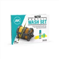 Paint AK Interactive Master Acrylic Wash (x18)