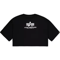 Puff sleeve printed crop t-shirt women Alpha Industries Basic
