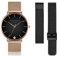 Women's watch and watchband Amelia Parker Midnight Moon