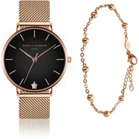 Watch and bracelet for women Amelia Parker Midnight Moon