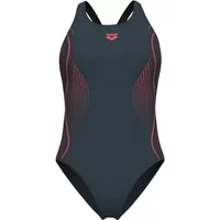 Women's 1-piece swimsuit Arena Grid V Back Graphic image 2