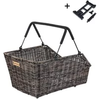 Velo Store - UK Bike basket Basil Cento Rattan Look Plaque Mik 2.0 Osier Marron | Extra 10% off with Subscription, Postage £16.79 to UK Fedex.